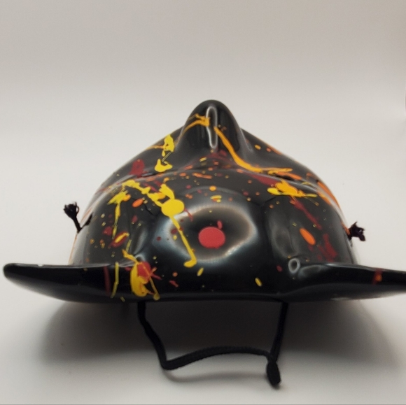 Black Cat Mask Halloween Handmade Hand Painted Ceramic Full Face Cover Heavy - Picture 6 of 16